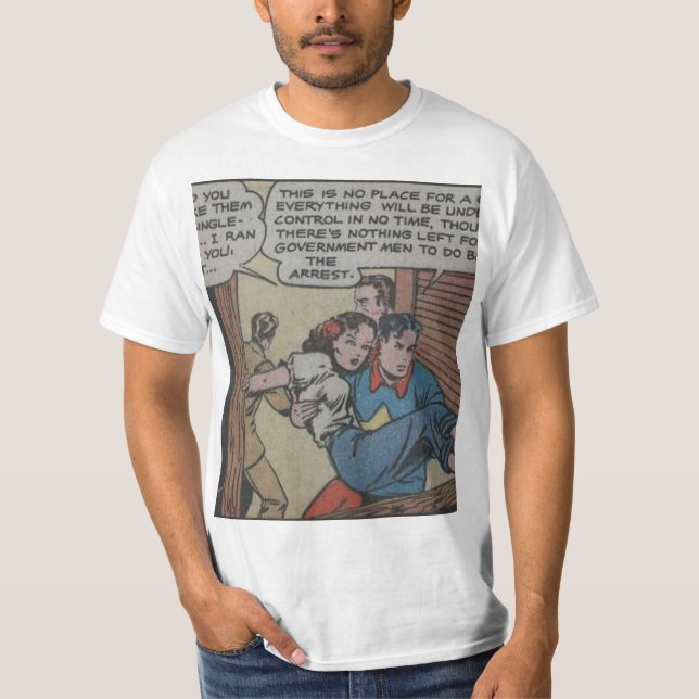 Cool Vintage superhero comic T-Shirt (Front)