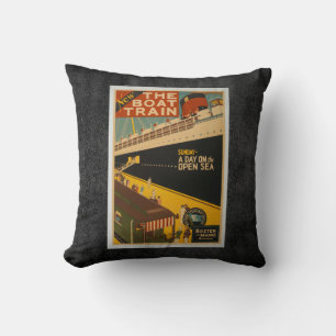 cool vintage travel poster design home decor cushion