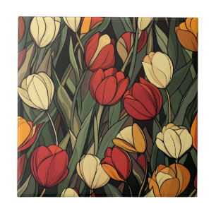 Cool Vintage Tulip Tiles  For Spa-Style Bathroom
