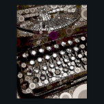 Cool Vintage Typewriter Modern Design Pop Art Poster<br><div class="desc">Mix the old with the new with cool pop art using a vintage typewriter as the subject matter,  but using modern concentric circles as the pop art design. Available in a variety of novelty gifts,  iPhone cases,  stickers,  labels,  electronics accessories,  business cards,  and more.</div>