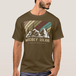 Cool Vintage Whidbey Island Skiing Snowboarding L T-Shirt