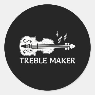 Cool Violin Player Art For Violinist Viola Lover Classic Round Sticker