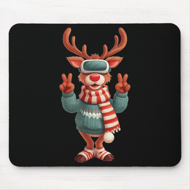 Cool Virtual Reality Reindeer Costume For Adults A Mouse Pad (Front)