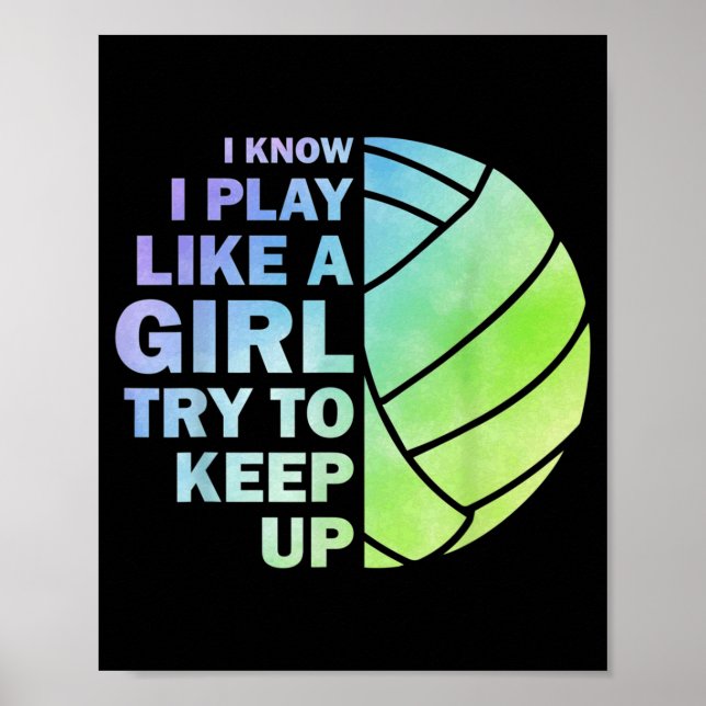 Cool Volleyball For Women Girls Youth Volleyball T Poster (Front)