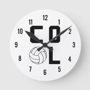 Cool Volleyball Round Clock