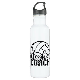 cool volleyball sports coach word art 710 ml water bottle