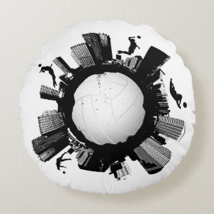 Cool Volleyball World (White Colour Ball) Round Cushion