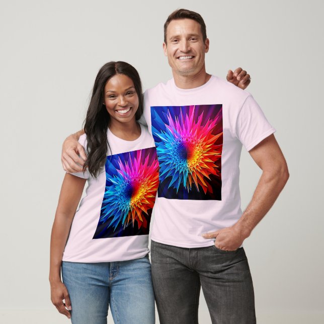 Cool Warm Spikey Starburst Art T-Shirt (Unisex)