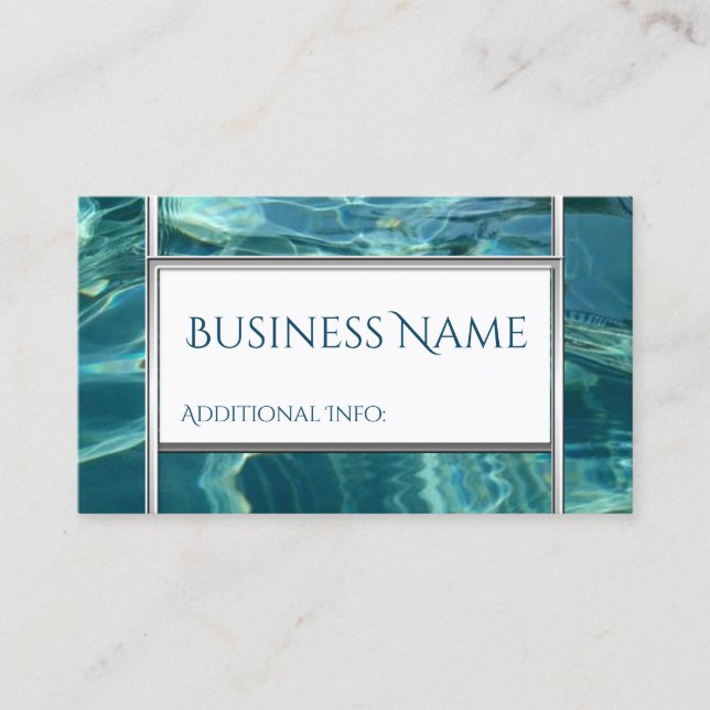 Cool Water Background Business Card (Front)