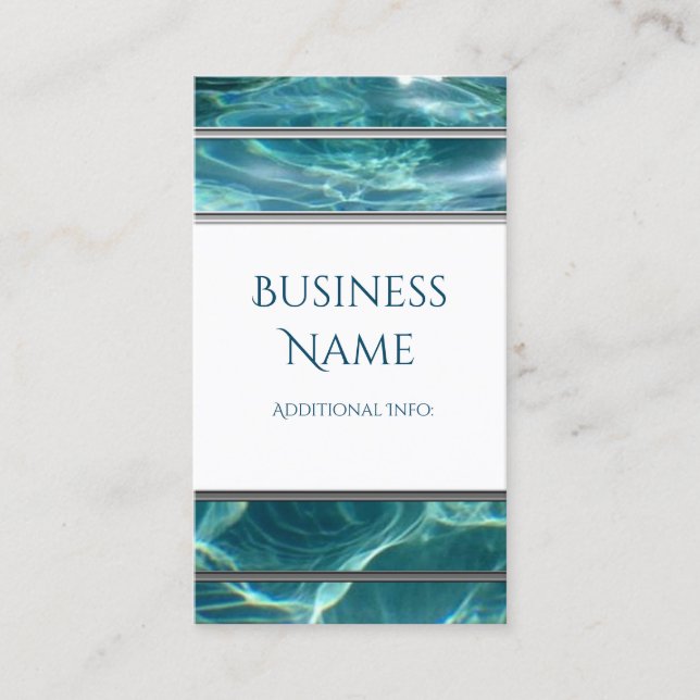 Cool Water Background Business Card 3 (Front)