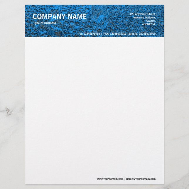 Cool Water - Blue Custom Letterhead (Front)