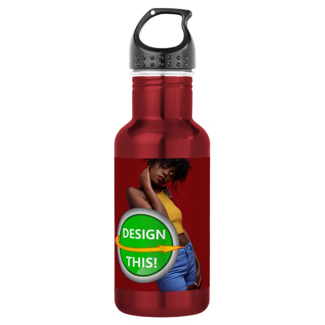 COOL! Water Bottle (18 oz) Red - Custom (Front)