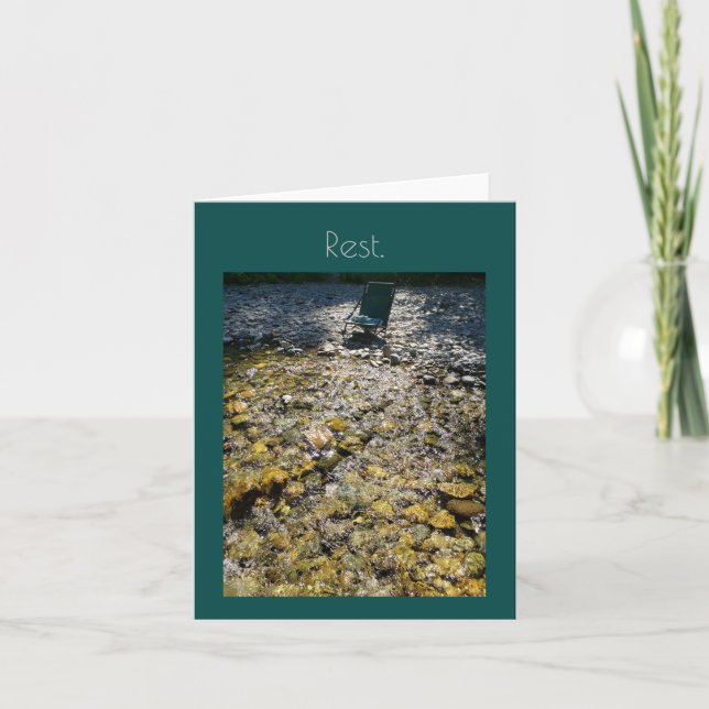 cool water chair invites rest greeting card (Front)