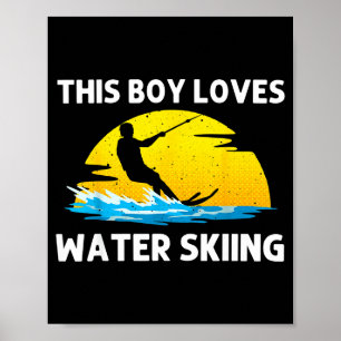 Cool water skiing for boys girls ski sports skiers poster