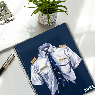 Cool Watercolor Blue Pilot Shirt & Name Tag,Custom Planner