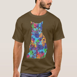 Cool Watercolor Cat Themed Colourful Art Style Kit T-Shirt