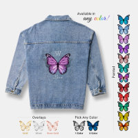 Cool Watercolor Monogram Blue Purple Butterfly