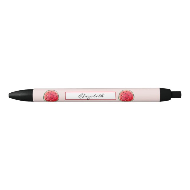 Cool Watercolor Watermelon   Black Ink Pen (Front)