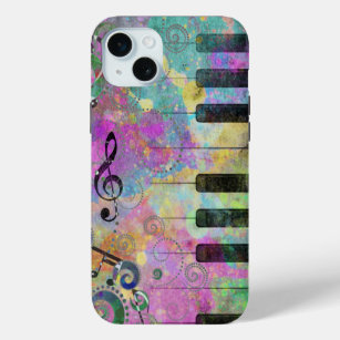 Cool Watercolors Splatters Colourful Piano iPhone 15 Mini Case