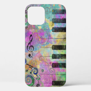 Cool Watercolors Splatters Colourful Piano iPhone 12 Pro Case