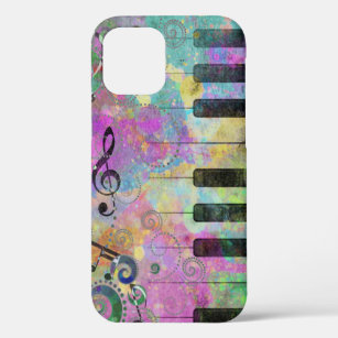 Cool Watercolors Splatters Colourful Piano iPhone 12 Case