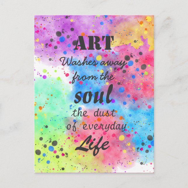 Cool watercolour famous quote postcard (Front)
