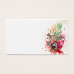 Cool watercolours treble clef music notes swirls