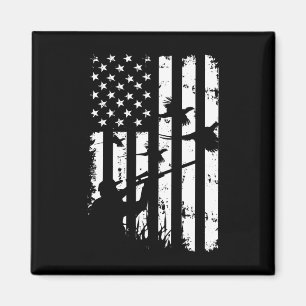 Cool Waterfowl American Vintage Usa Flag Pheasant Magnet