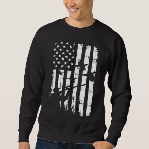 Cool Waterfowl American Vintage USA Flag Pheasant  Sweatshirt