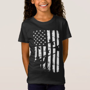 Cool Waterfowl American Vintage USA Flag Pheasant T-Shirt