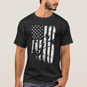 Cool Waterfowl American Vintage USA Flag Pheasant T-Shirt