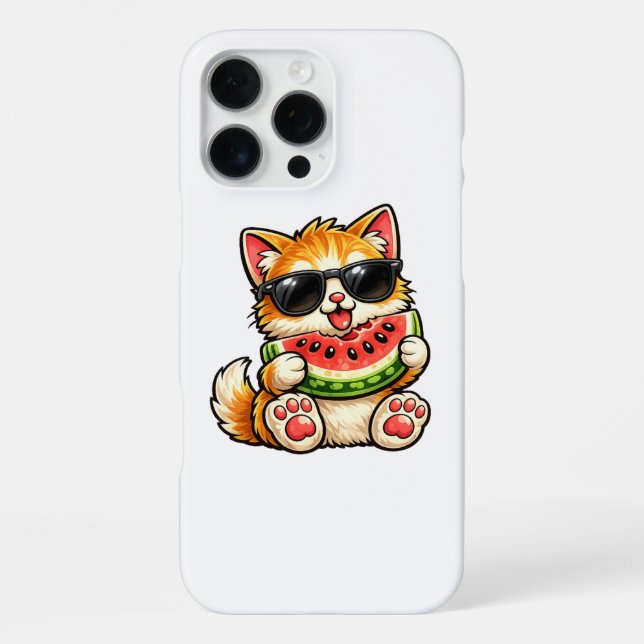 Cool Watermelon Cat iPhone Case (Back)