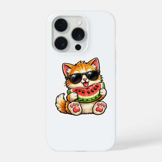 Cool Watermelon Cat iPhone Case (Back)
