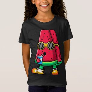 Cool Watermelon Fruit Wearing Sunglasses Funny Sum T-Shirt