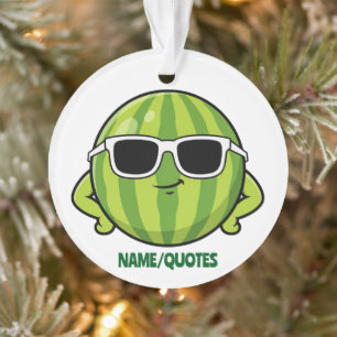 Cool Watermelon Sunglasses Cartoon Graphic Ornament