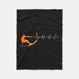 Cool waterski art for men women water ski coach fleece blanket