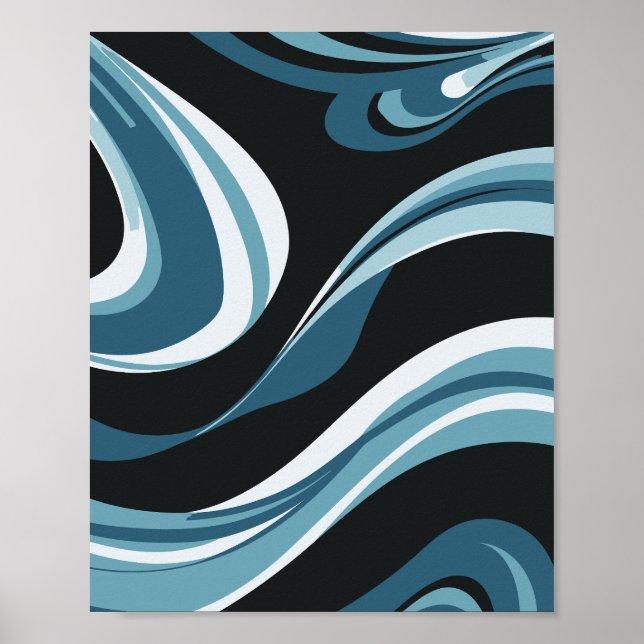 Cool Waves Abstract Pattern Poster (Front)