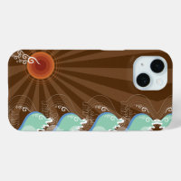 Cool Waves Tropical Summer Sun Brown Stripes Beach