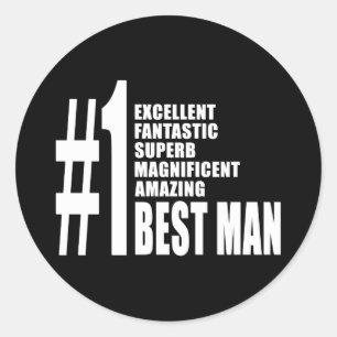 Cool Wedding Favours : Number One Best Man Classic Round Sticker
