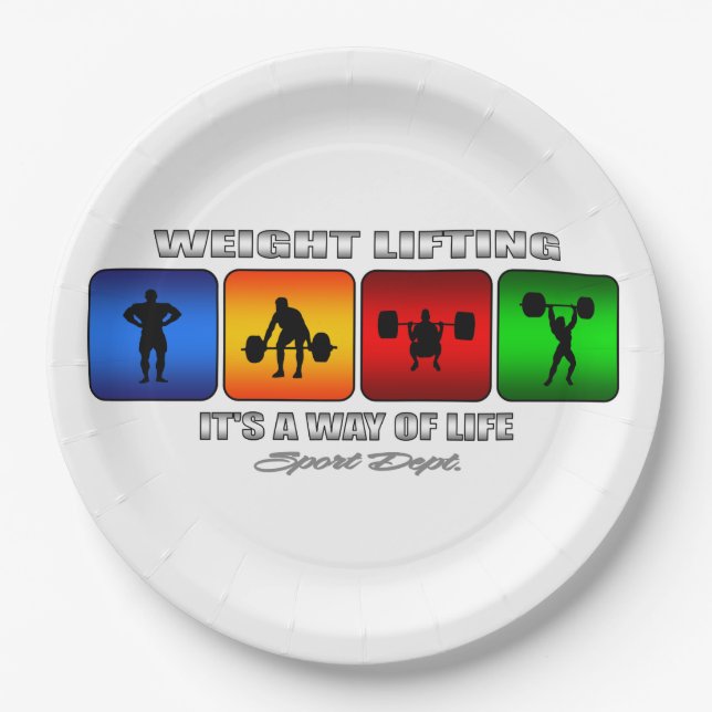 Cool Weight Lifting It Is A Way Of Life Paper Plate (Front)