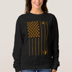 Cool Weightlifting Bodybuilding American Flag Gym  Sweatshirt