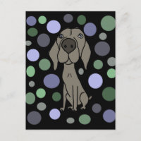 Cool Weimaraner and Circle Pattern Abstract Art