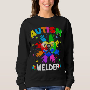 Cool Welder Autism Awareness Heart Puzzle Raising Sweatshirt