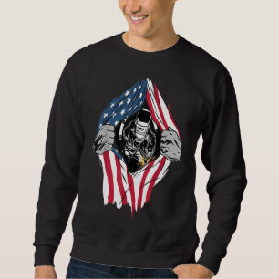 Cool Welder Usa Patriotic American Flag Welder Gif Sweatshirt