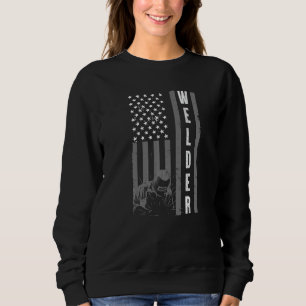Cool Welding Us Flag For Men Women Welder Welding  Sweatshirt