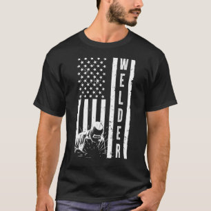 Cool Welding Us Flag For Men Women Welder Welding  T-Shirt