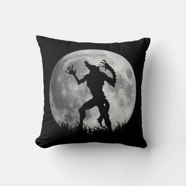 Cool Werewolf Full Moon Transformation Cushion (Front)