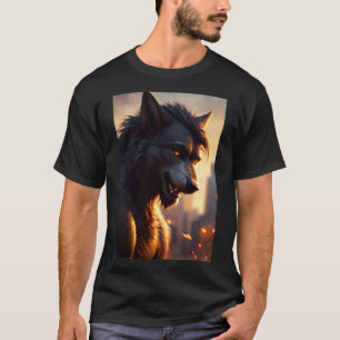 Cool Werewolf Furry Therian Art  T-Shirt