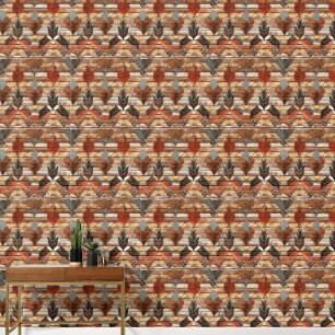 Cool Western faux wood tiled pattern Wallpaper