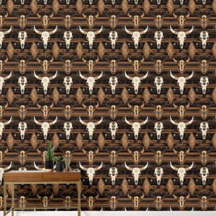 Cool Western faux wood tiled pattern Wallpaper